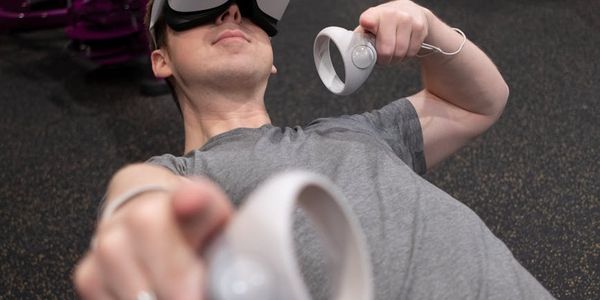 Close up of sports equipment in a high tech gym.